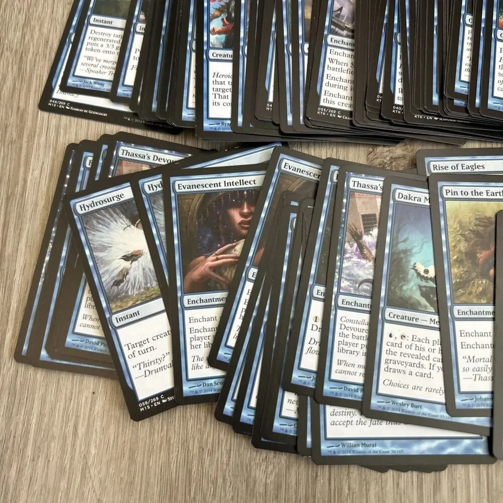 Magic The Gathering Deckmaster Card Lot of 225+ Mixed Blue Cards 2014 Wizards